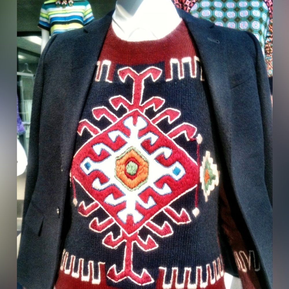 J.CREW Collection Moroccan cashmere Sweater Embroidered Size S
